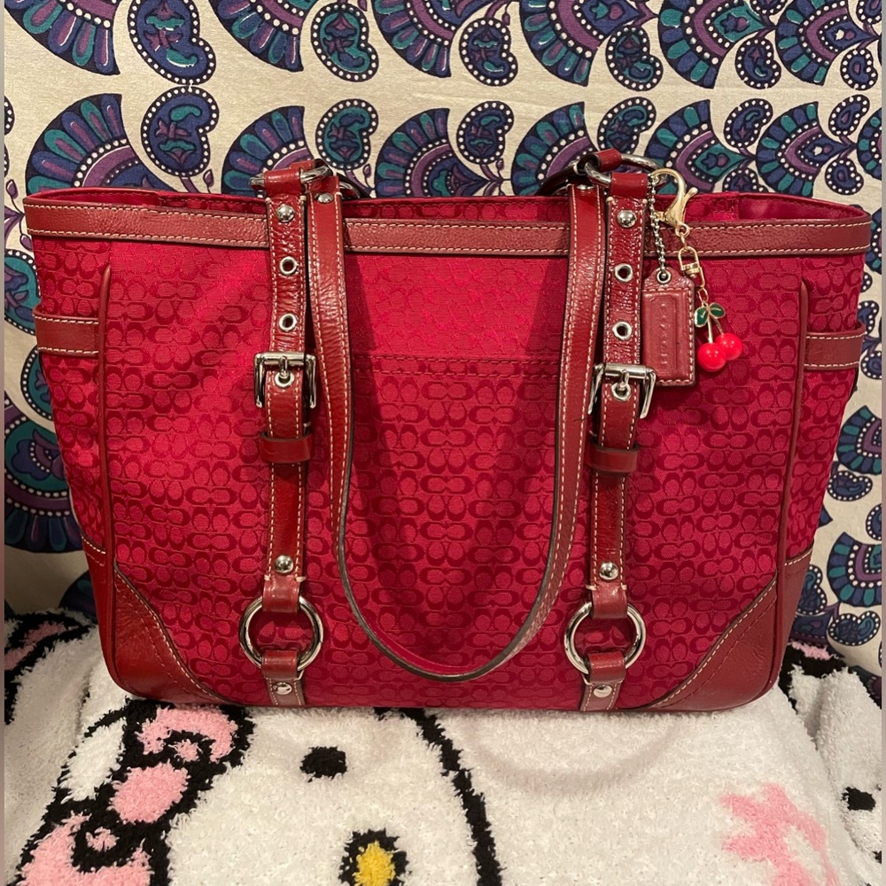 Coach east west gallery tote in gorgeous red